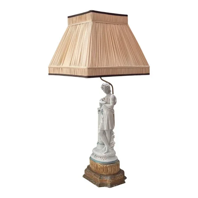 1950s Porcelain Figural Lamp With Classical Motif