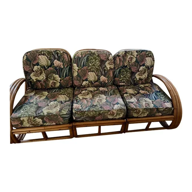 1950s Restored Mid-Century 3 Strand Reverse Pretzel Sofa