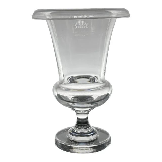 1950s Steuben Crystal Bud Vase –Petite Pedestal Urn Form, American Art Glass