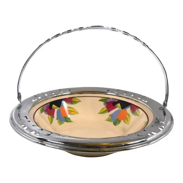 1950s Umbertone Multicolor Bowl in Silver Metal Frame