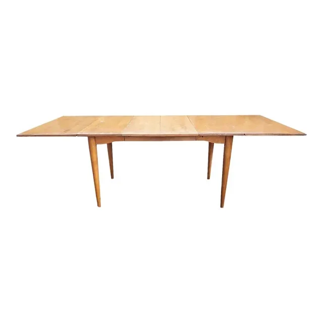 1960s Conant Ball Mid Century Drop Leaf Maple Dining Table With 4 Leaves by Leslie Diamond