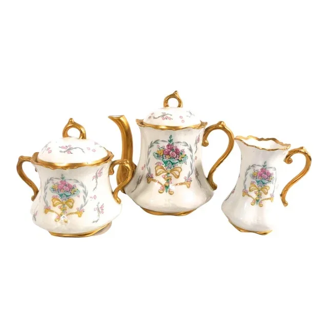 1960s Concorde China Teapot, Sugar Bowl and Creamer- 3 Pieces