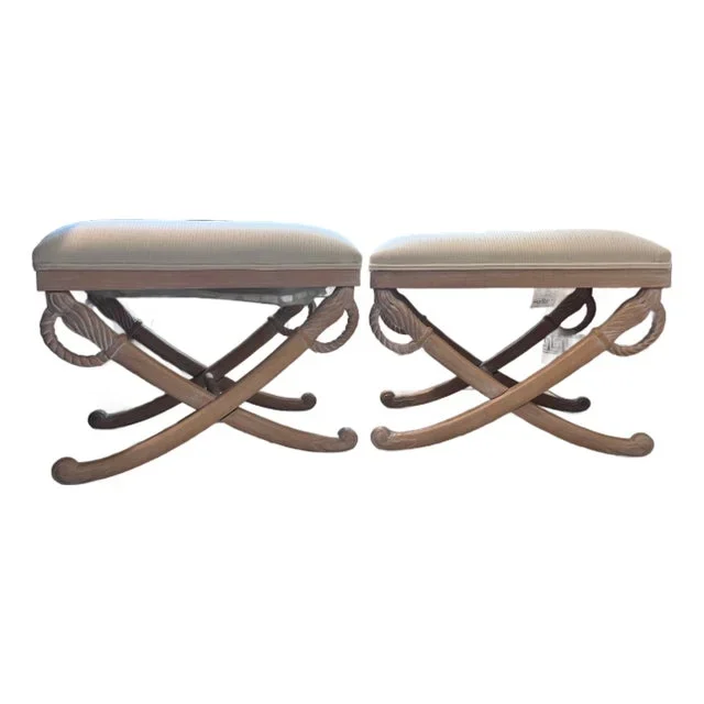 1960s Empire Style X Sword Stools – A Pair