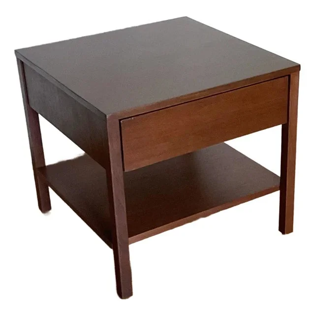 1960s Florence Knoll Walnut Nightstand Bedside Table With Single Drawer