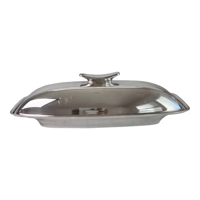 1960s Gorham Mid-Century Modern Plated Butter Dish