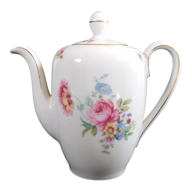 1960s Johann Haviland White Floral Teapot