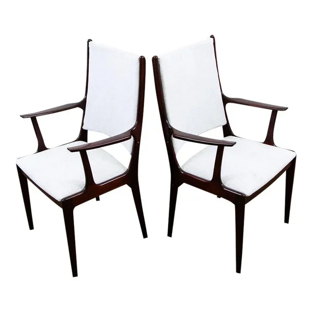1960s Mid Century Danish Modern Dining Chairs Set 2 Rosewood Johannes Andersen Vintage