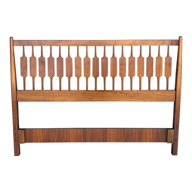 1960s Mid Century Walnut Full Headboard by Kipp Stewart for Drexel