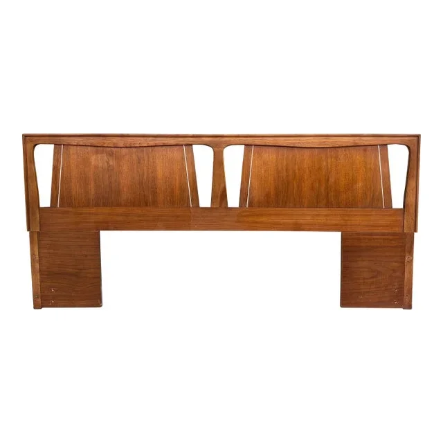 1960s Mid Century Walnut King Headboard by Kent Coffey