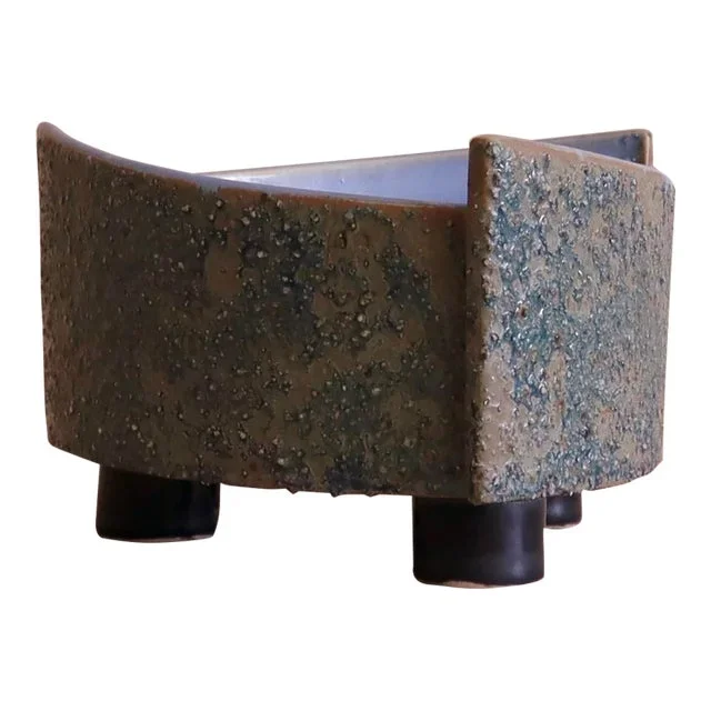 1960s Midcentury Studio Pottery Abstract Cachepot