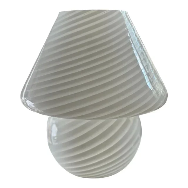1960s Murano Glass Swirl Mushroom Table Lamp
