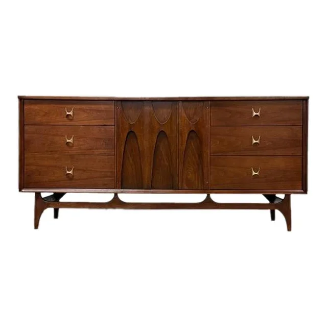1960s Refinished Broyhill Brasilia Walnut Dresser