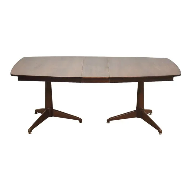 1960s Refinished Walnut Dining Table by Kent Coffey Perspecta