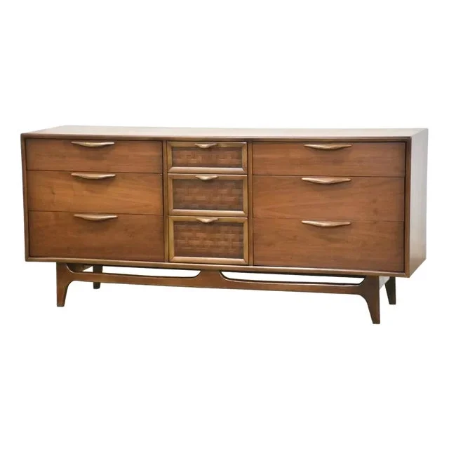 1960s Refinished Walnut Dresser by Lane Perception