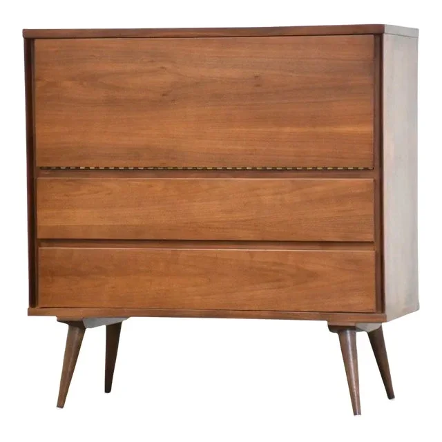 1960s Refinished Walnut Mid Century Bar