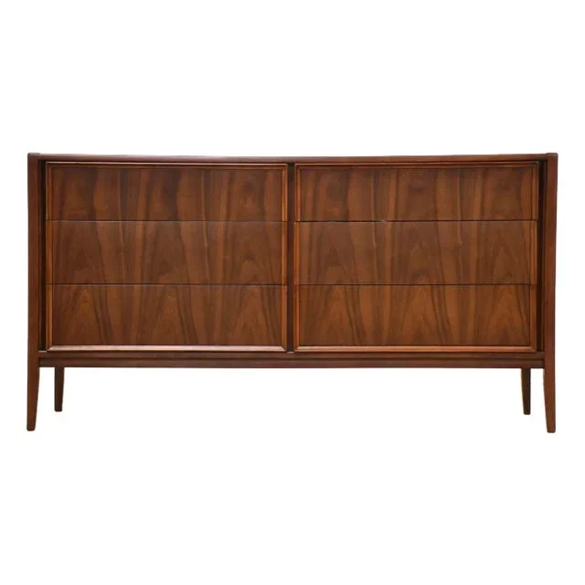 1960s Refinished Walnut Mid Century Dresser
