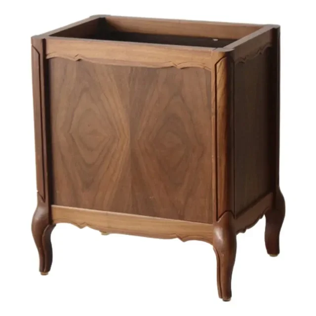 1960s Vintage Mid-Century Rectangular Walnut Wastebasket