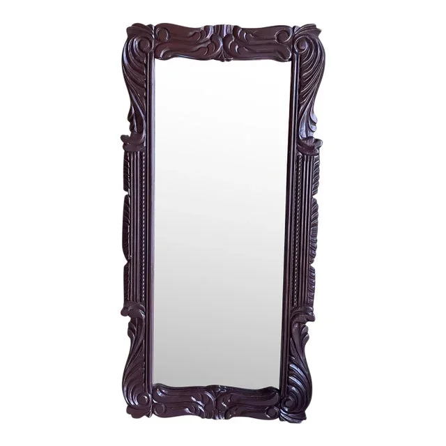 1970’s Hand-Carved Lacquered Wall Mirror