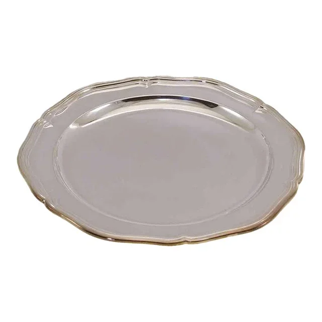 1970’s Vintage Mappin & Webb Round Platter With Chippendale Applied Border