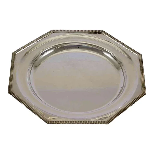 1970’s Vintage/New Old Stock Silverplate Octagonal Round Platter With Gadroon Applied Border