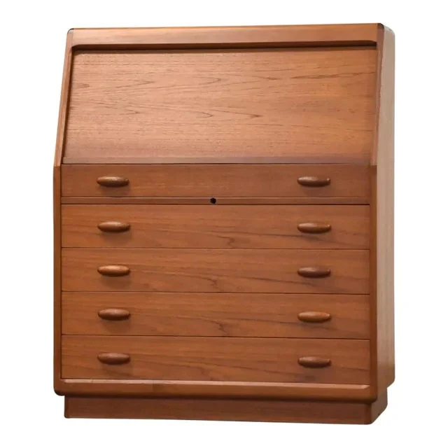 1970s Danish Modern Teak Secretary Desk by Dyrlund