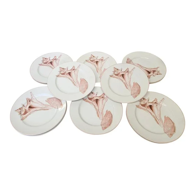 1970s Fitz and Floyd Plates Coquille Pattern – Set of 12