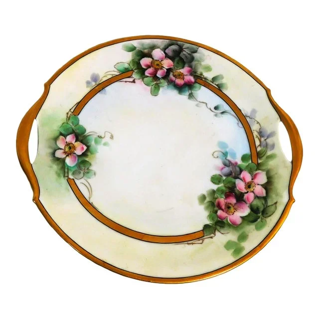 1970s Floral Serving Platter, Marked Bavaria