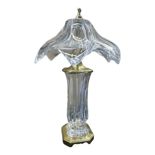 1970s Italian Crystal Table Lamp
