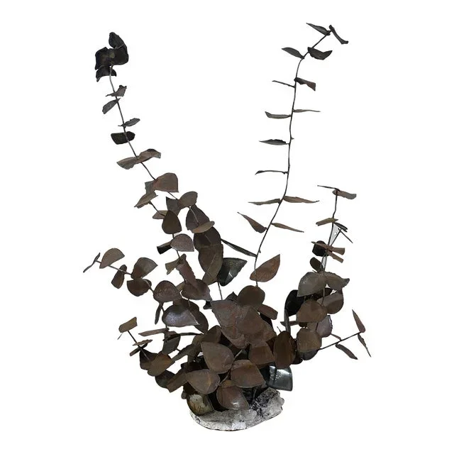 1970s Mid Century Brutalist C Jere Style Copper Flower Sculpture