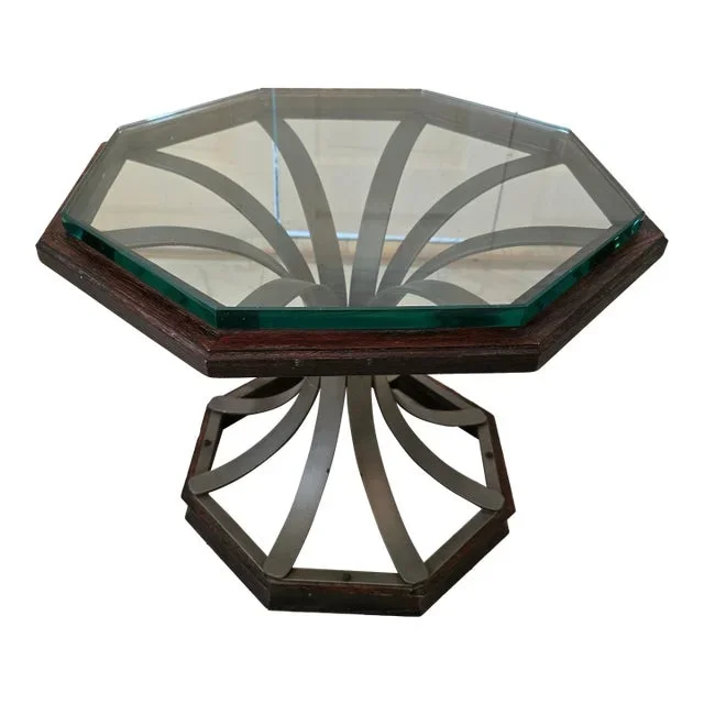 1970s Mid Century Modern Italian Geometric Designer Side Table