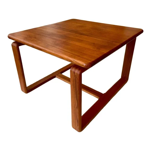 1970s Mid Century Solid Teak Square Coffee Table