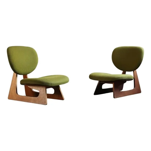 1970s Pair of Teiza Chairs by Junzo Sakakura and Daisaku Cho