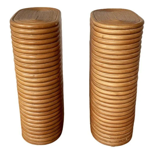 1970s Paul Frankl Style Rattan Dining Table Bases
