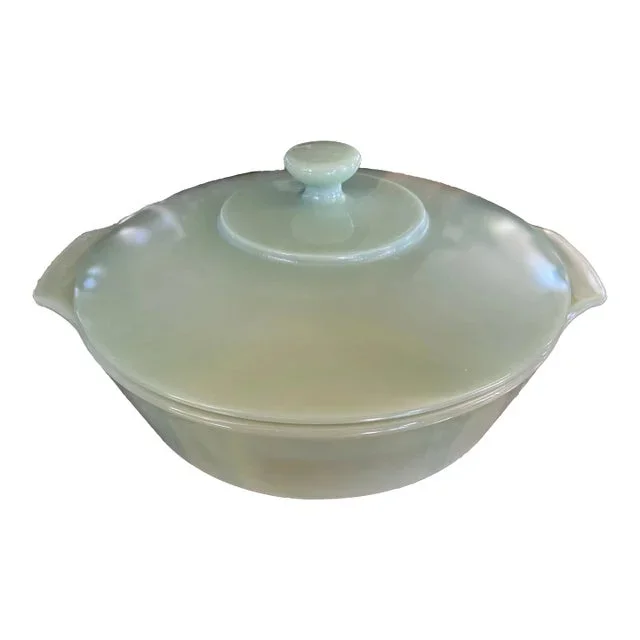 1970s Sage Green Serving Dish With Matching Lid
