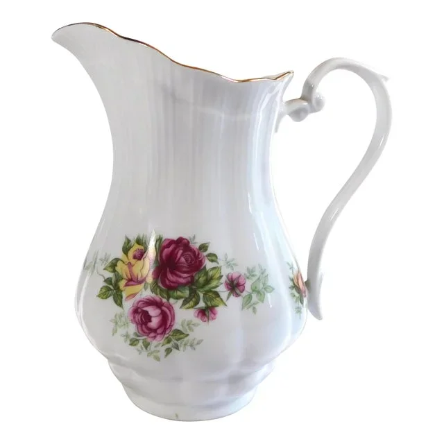 1970s White Porcelain Pitcher by Crystal Clear of Poland
