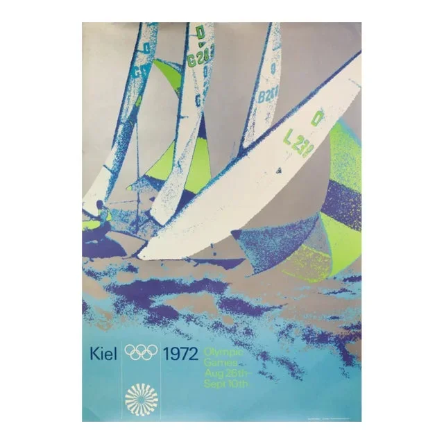 1972 Munich Olympics Poster, Yachting/Sailing (Large) – Otl Aicher