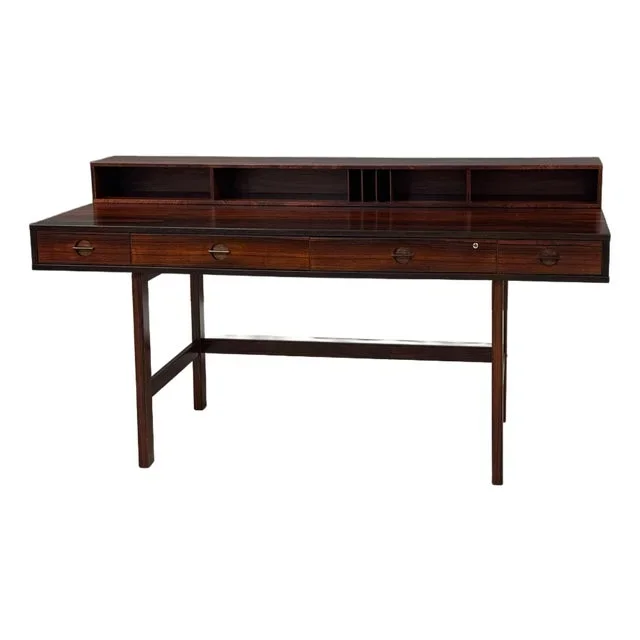 1972 Peter Lovig Signed Rosewood Flip Top Desk