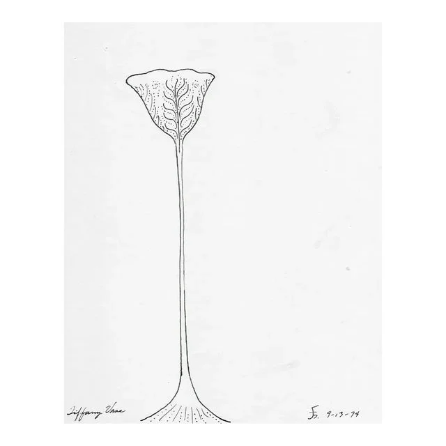 1974 James Bone Tiffany Vase Modern Drawing