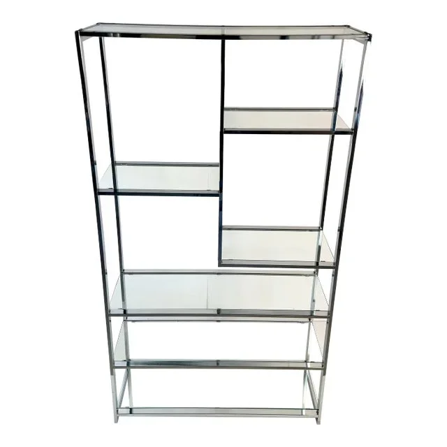 1980s Chrome and Glass Etagere