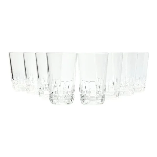 1980s Cristal D’Arques “Chantelle” Set of 8 Highball Tumbler Glasses