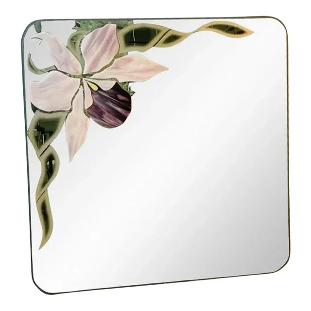1980s David Marshall Sculpted Modern Iris Mirror
