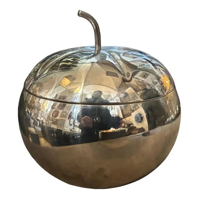 1980s Minimalist Silver Plated Ice Bucket Attributed to Teghini Firenze