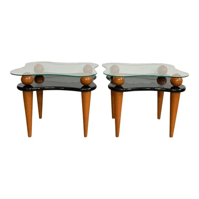 1980s Pair of Postmodern End Tables