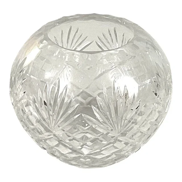 1980s Petite Cut Glass Rose Bowl