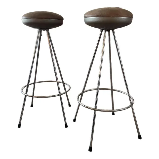 1980s Sintesi Italy Ufo Stools Space Age Atomic Sputnik Counter Stools- Set of 2