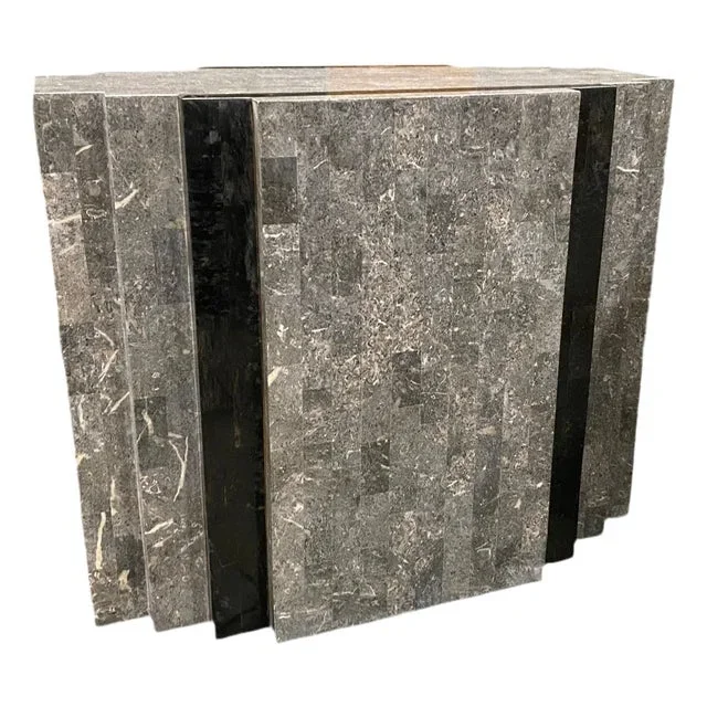 1980s Stone Tessellated Appogione Couch Console Art Deco