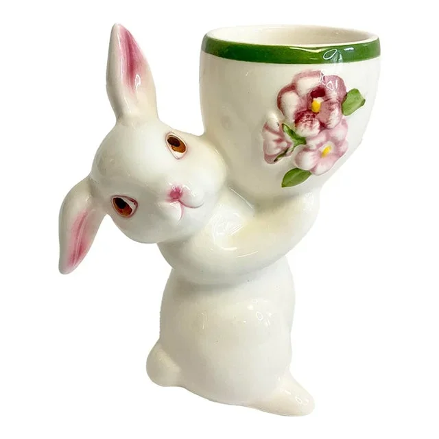 1981 Vintage Whimsical Boho Chic Bunny Votive Candle Holders.