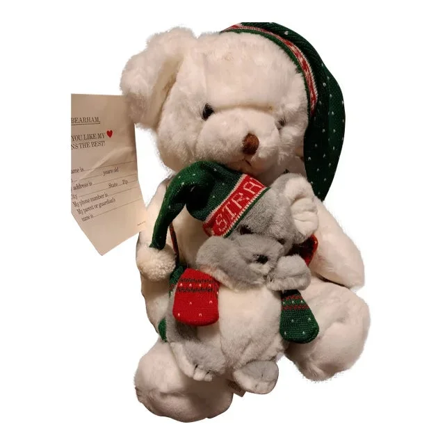 1987 Pristine A&s Abearham Christmas Bear and Mouse