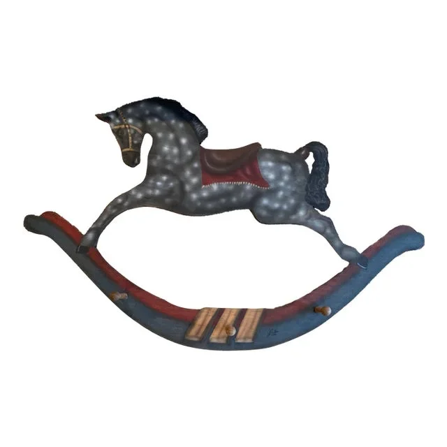 1990’s Rocking Horse Wall Rack With Pegs