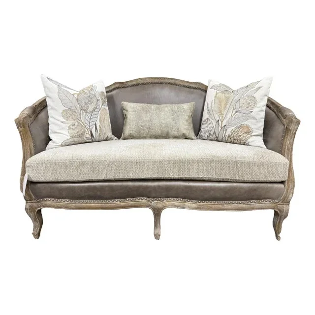 1990s Custom Hand-Upholstered Rustic Settee